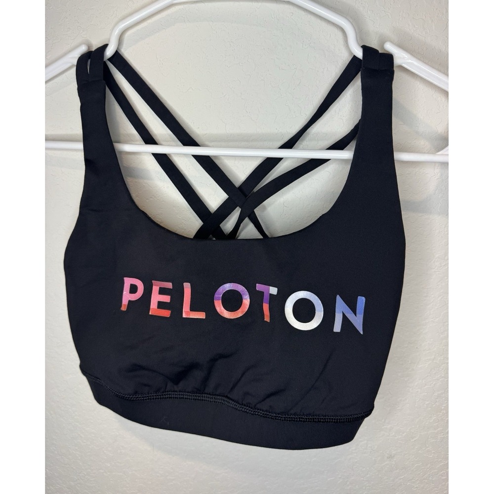 Lululemon x Peloton Energy Bra Size 4 Black Strappy Medium Support sports bra